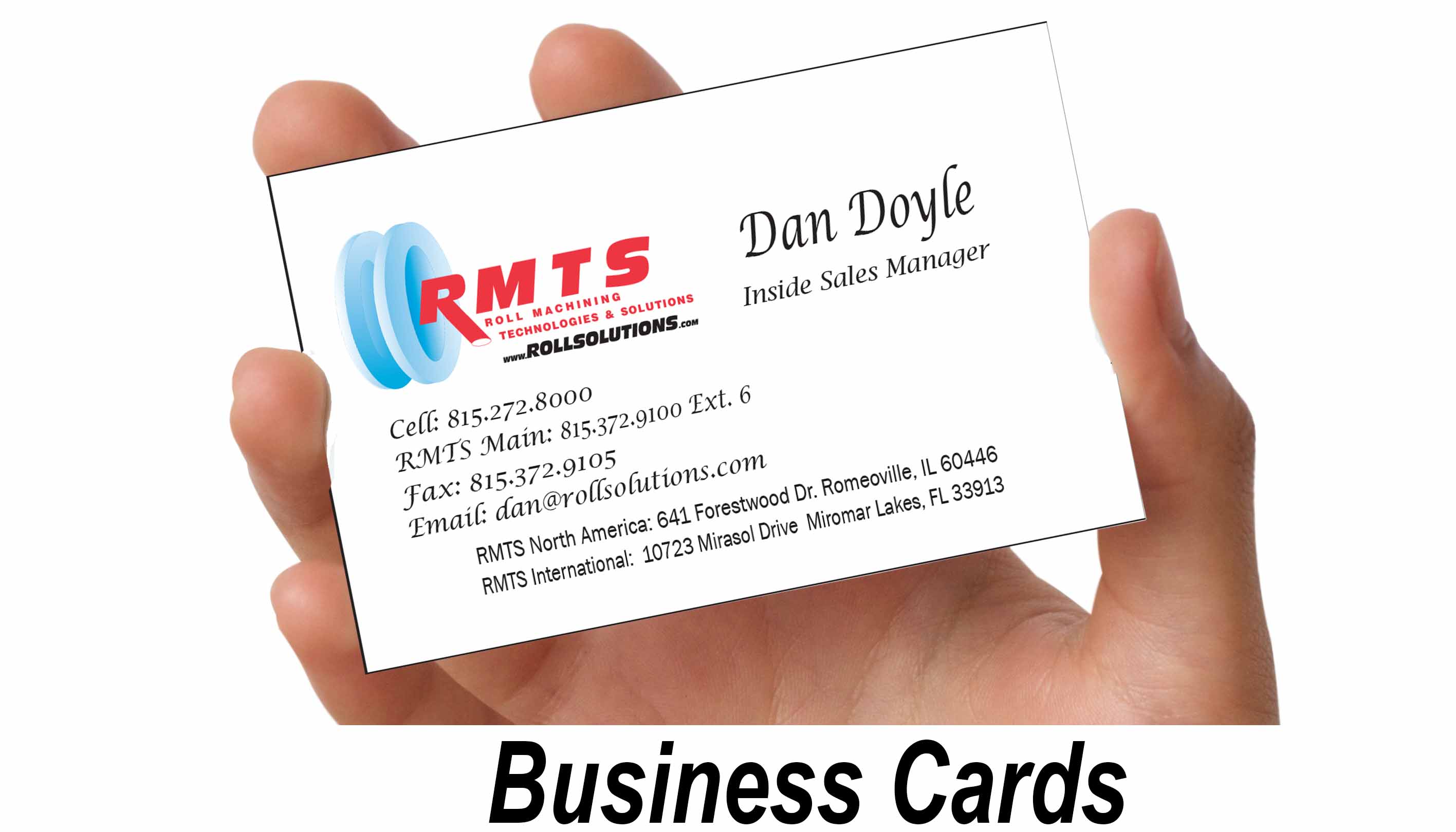 Roll Machining Technologies Solutions Sales Rep Business Cards